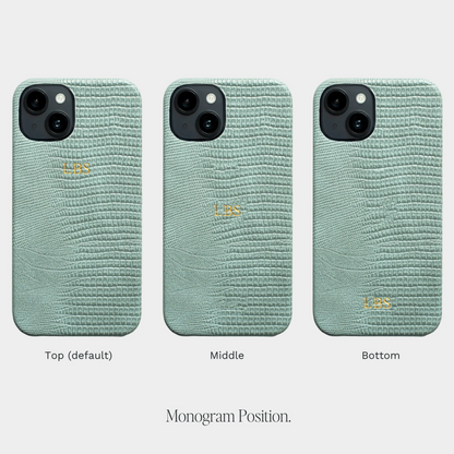 Lizzard Mint Static — Funda de Piel Personalizada