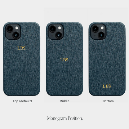 Pebble Deep Cobalt — Funda de Piel Personalizada