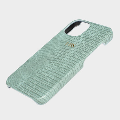 Lizzard Mint Static — Funda de Piel Personalizada