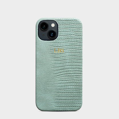Lizzard Mint Static — Funda de Piel Personalizada