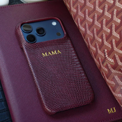 Lizzard Velvet Wine — Funda de Piel Personalizada